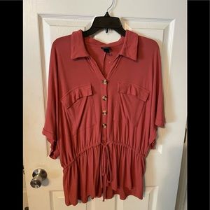 Rust color Camp shirt loose fitting fits like Xl